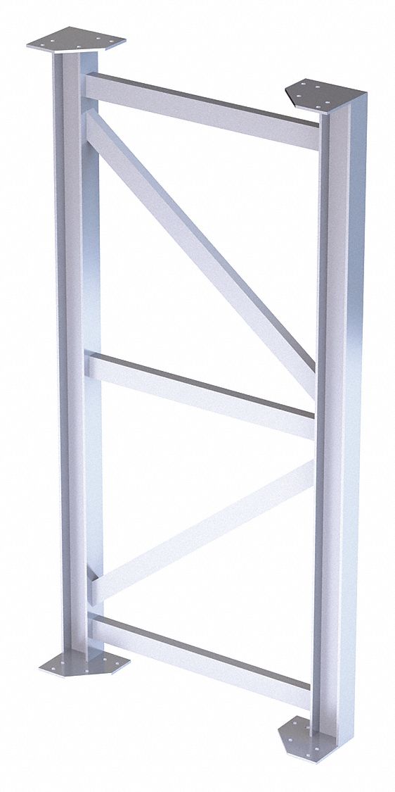 Platform Support Leg: 5.3 ft Overall Ht, 30 in Overall Wd, 500 lb Load Capacity