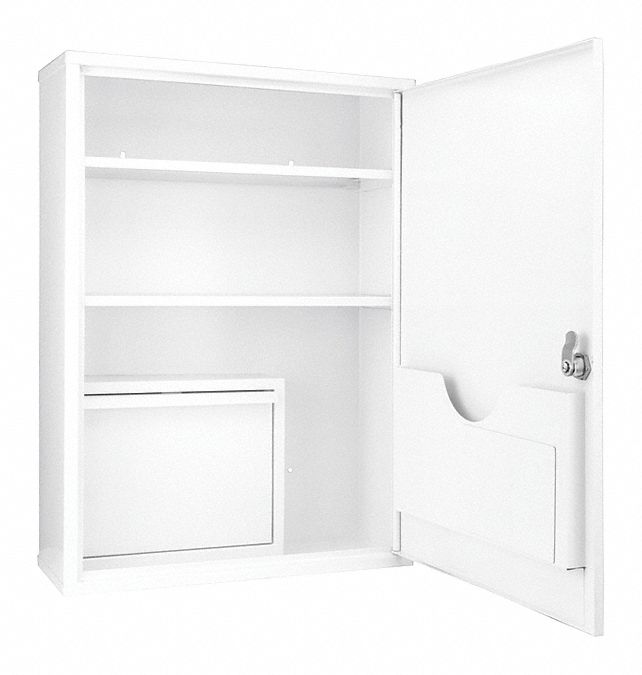 Supply Cabinet: 15 in x 5 1/2 in x 20 7/8 in, 3 Shelves, 1 Doors, Keyed, 14.7 lb Wt, Shelves