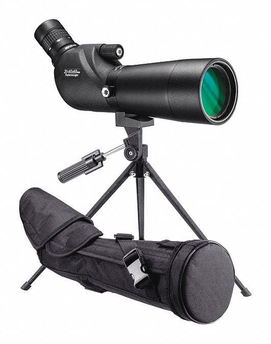 Spotting Scope: 20x to 60x, 120.6 ft @ 1000 yd (20x)/57.6 ft @ 1000 yd (60x), Hunting
