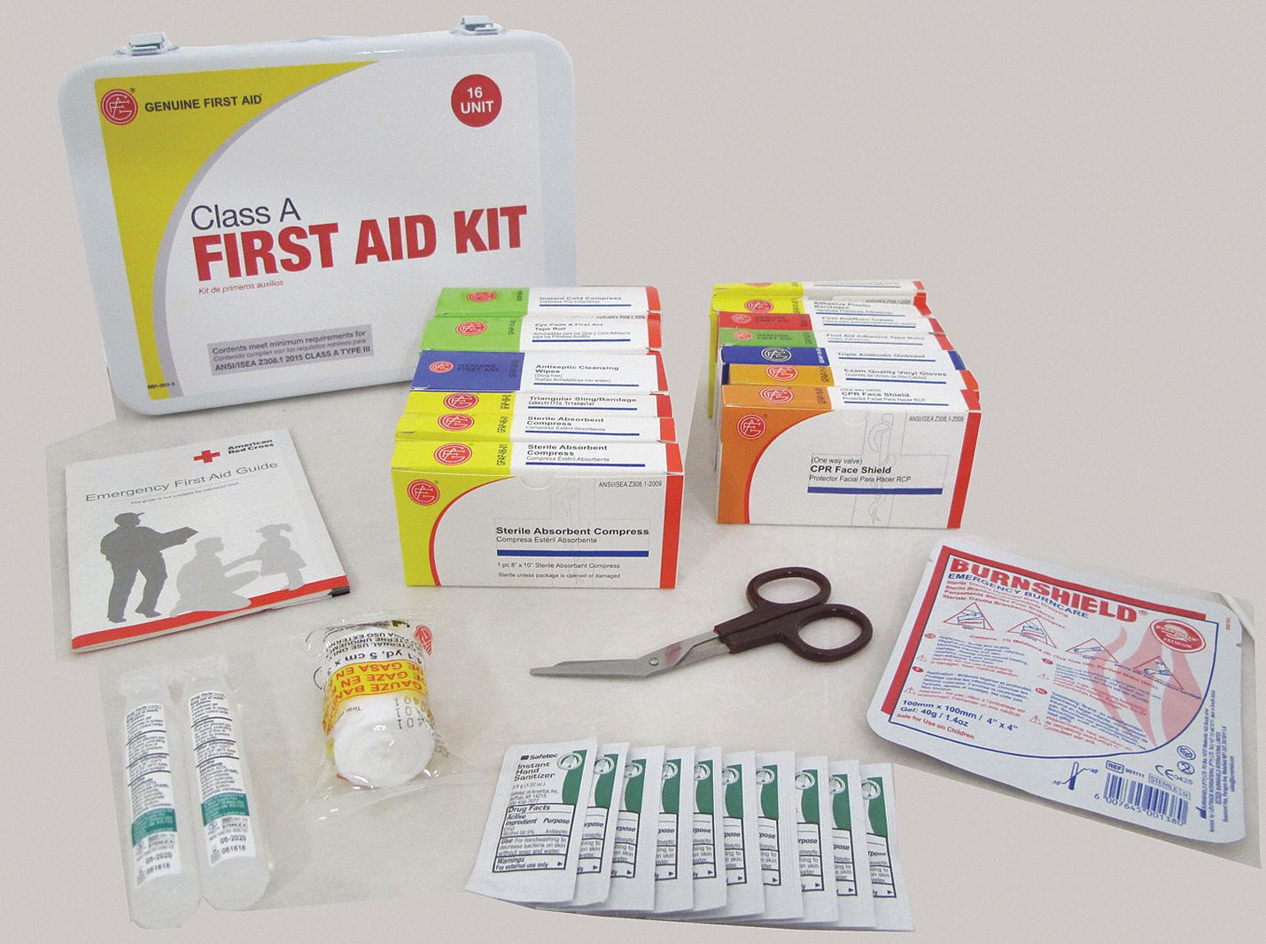 GRAINGER APPROVED First Aid Kit, Kit, Metal, Industrial, 25 People