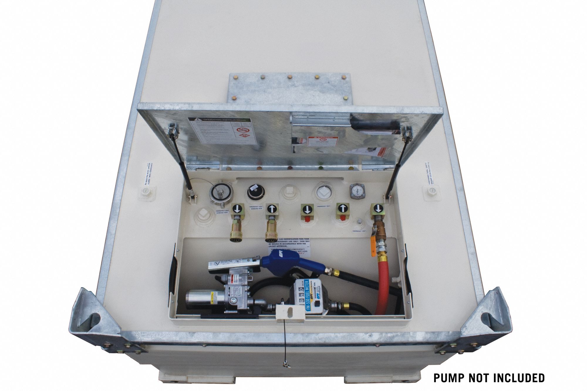 TRANSCUBE White Square Gas/Diesel Fuel Tank, 132 gal Capacity, 11 Gauge