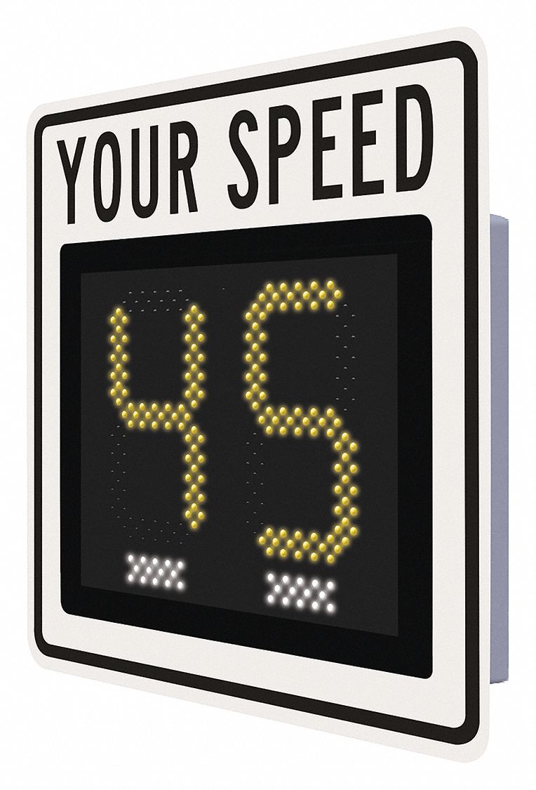 TAPCO Your Speed LED Radar Speed Display Sign, Amber LED Color, Power ...