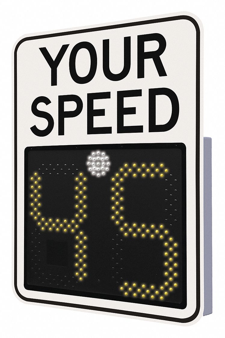 TAPCO LED Radar Speed Display Sign, Sign Legend Your Speed, Basic Power ...