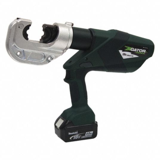 GREENLEE Cordless Crimping Tool: 18 V, Die Head, 750 kcmil Max Copper, For  U Dies, C-Head Head