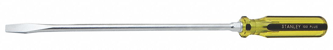 GENERAL PURPOSE SLOTTED SCREWDRIVER, ⅜ IN TIP SIZE, 17¼ IN OVERALL L, 12 IN SHANK L