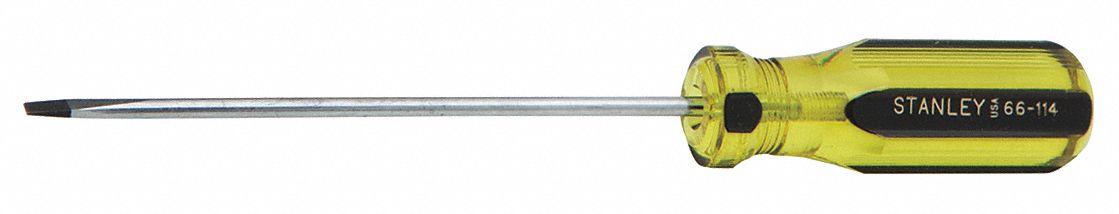 GENERAL PURPOSE CABINET SLOTTED SCREWDRIVER, 1/8 IN TIP SIZE, 6 1/2 IN OVERALL L
