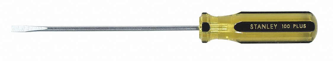 GENERAL PURPOSE CABINET SLOTTED SCREWDRIVER, 3/16 IN TIP SIZE, 9 3/4 IN OVERALL L