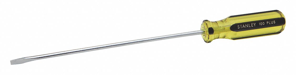 GENERAL PURPOSE SLOTTED SCREWDRIVER, 3/16 IN TIP SIZE, 11 IN OVERALL L, 8 IN SHANK L