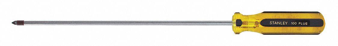 SCREWDRIVER, #2 TIP SIZE, 14 1/4 IN OVERALL L, 10 IN SHANK L, ERGONOMIC GRIP