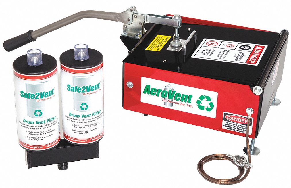 3 Can Aerosol Can Disposal System: 3 Aerosol Recycling Can Capacity, For 2 in to 3 in