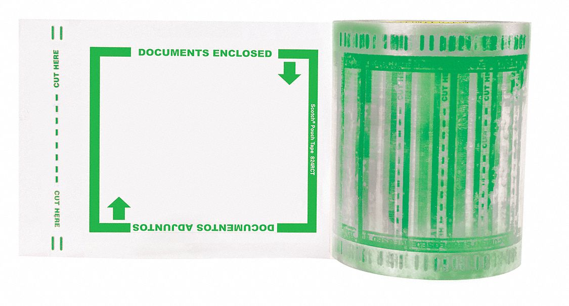 Packing List Envelope: 5 in Outside Ht, 6 in Outside Lg, Clear, Centered, 6, 000 PK