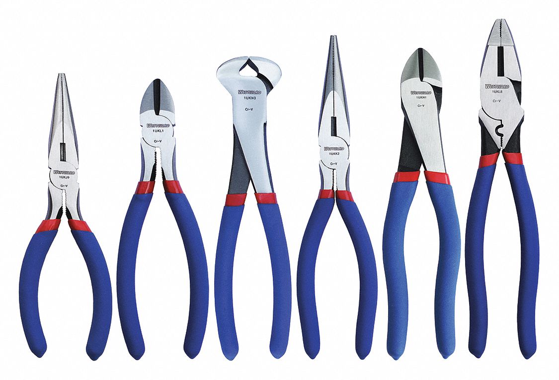 6 Pliers, Std Cushion Grip, Plier Set 53JW9053JW90 Grainger