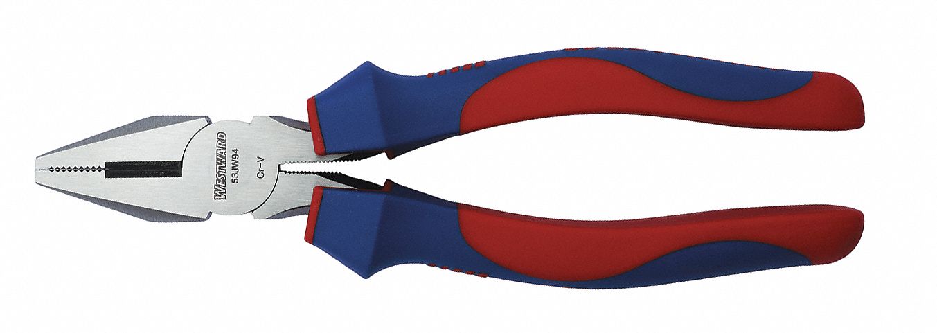 LINEMANS PLIER, 8 IN OVERALL L, 1⅜ IN JAW L, 1 IN JAW W, ½ IN JAW THICK, DELUXE CUSHION GRIP