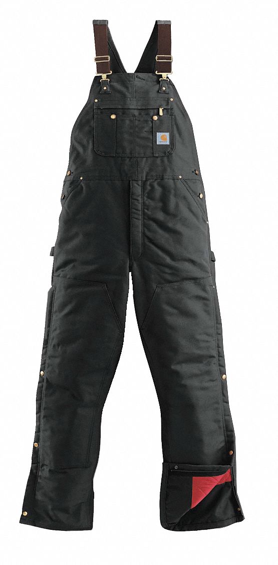 CARHARTT Men s 32 in Bib Overalls 53JX63 R41 BLK 34 32