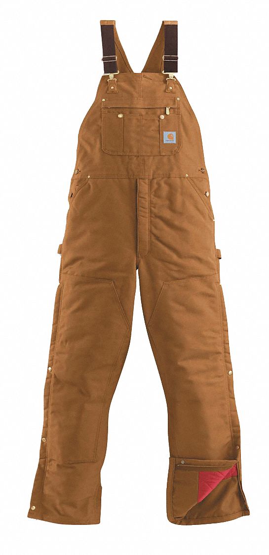 CARHARTT Men s 30 in Bib Overalls 53JY79 R41 BRN 40 30