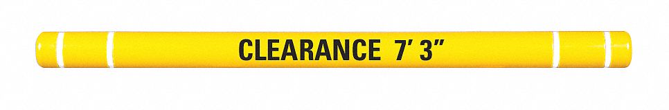 CLEARANCE BAR,7-3/8" O.D.,96" L,YELLOW