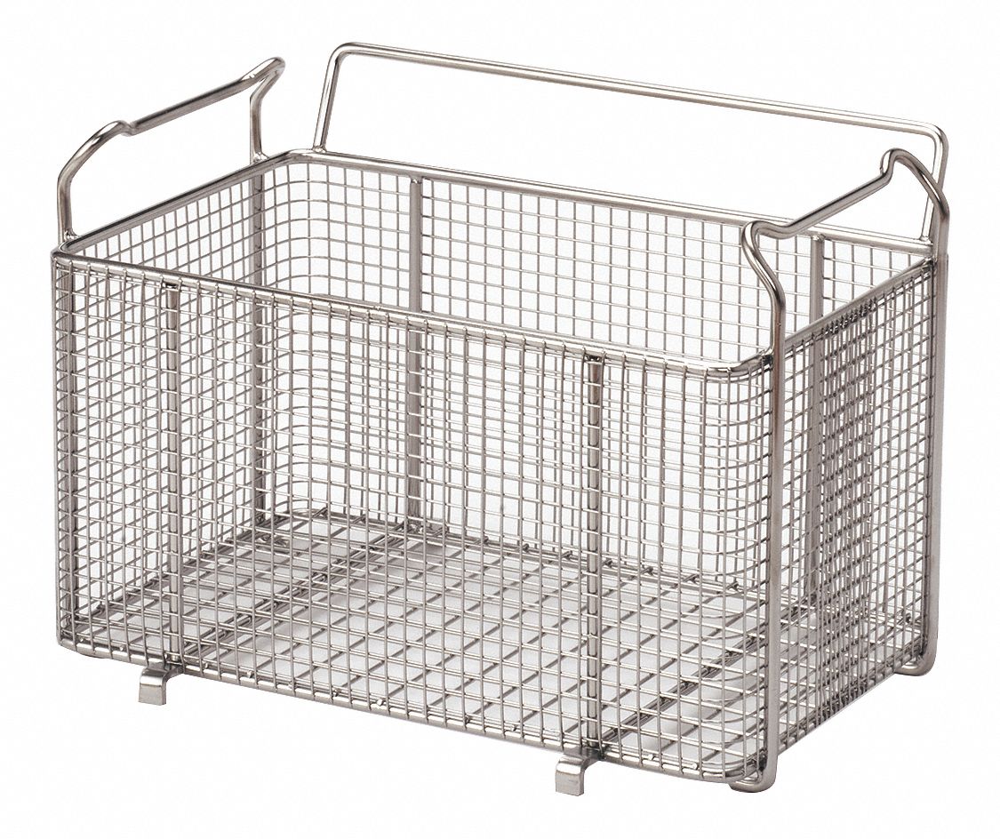 Basket: Basket, 15 3/4 in Overall Lg, 10 in Overall Wd, Stainless Steel