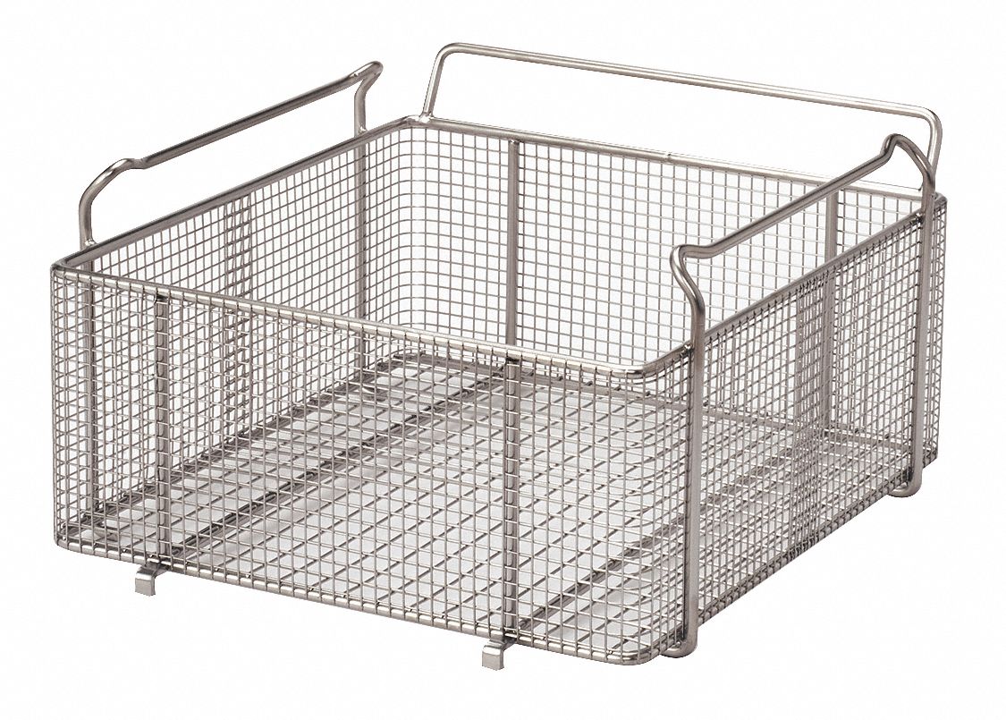 Basket: Basket, 20 3/4 in Overall Lg, 19 3/8 in Overall Wd, Stainless Steel