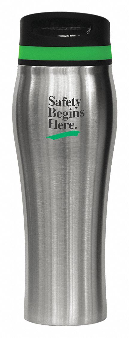 Tumbler: 16 oz, Silver/Green