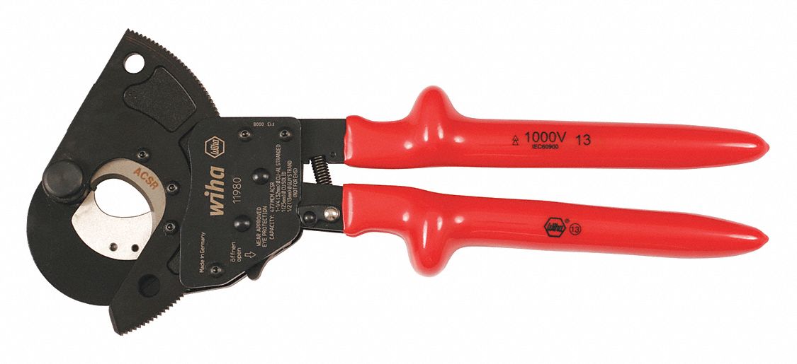 Cable Cutter, Shear Cut Action, 13-29/32"L