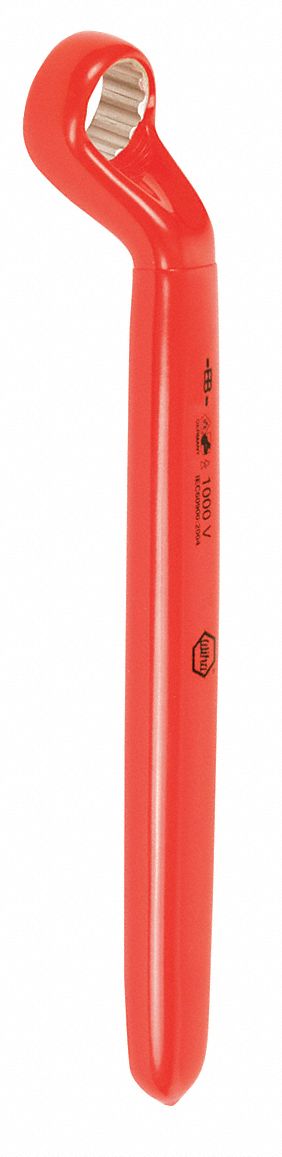 Box End Wrench: Chrome, 10 mm Head Size, 6 3/4 in Overall Lg, Offset, 15° Head Offset Angle