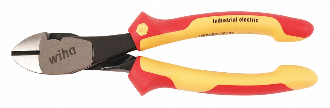 HIGH LEVERAGE DIAGONAL CUTTING PLIER, INSULATED, STANDARD, OVAL, ⅞ IN JAW L, ¼ IN JAW W, 6 TO 8 IN