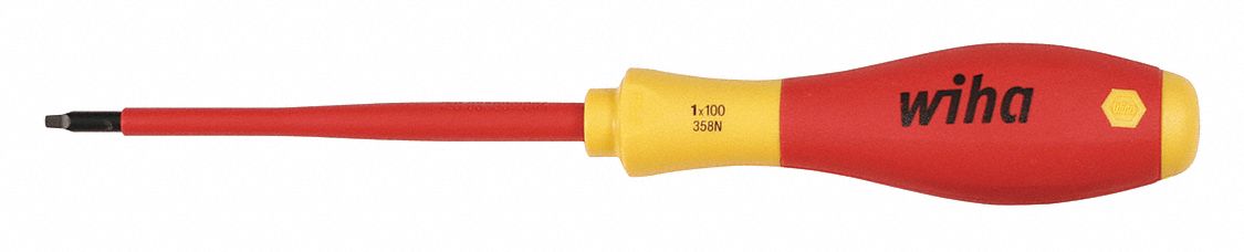 INSULATED SQUARE SCREWDRIVER, #2 TIP SIZE, 10½ IN OVERALL L, 6 IN SHANK L, MOLDED GRIP