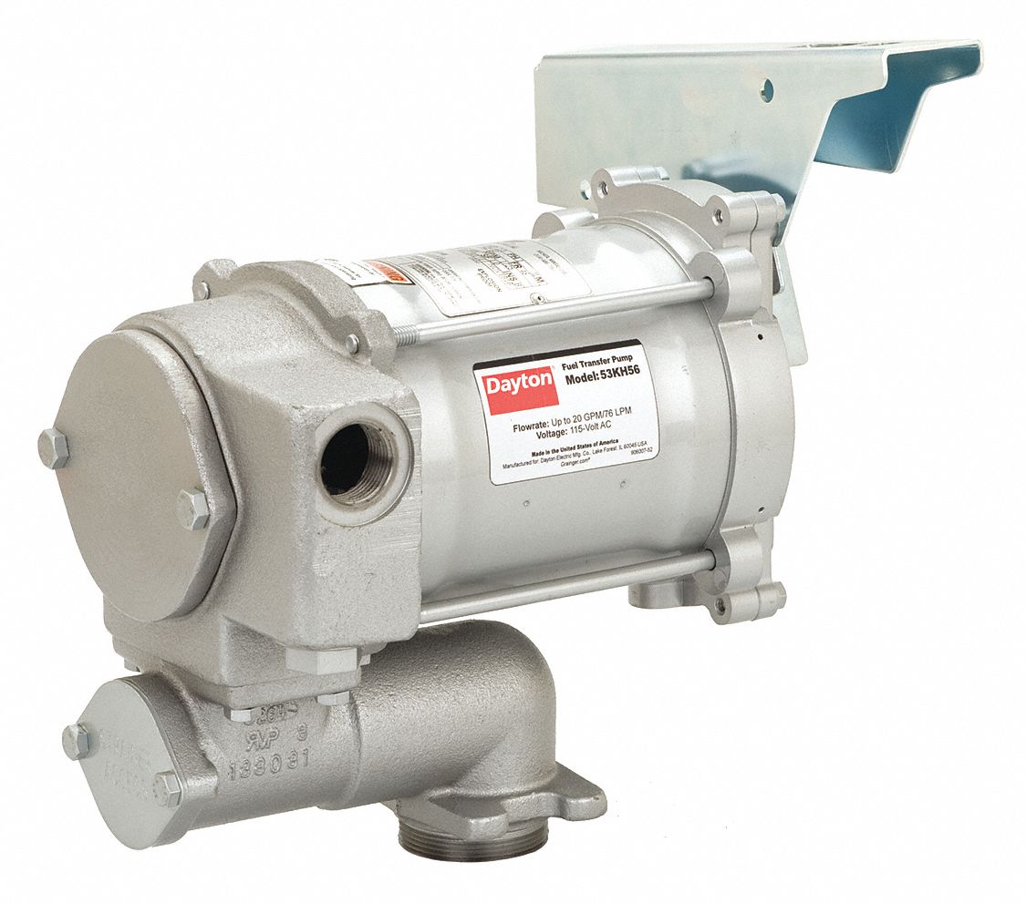 DAYTON 1/3 HP Cast Iron Rotary Vane Fuel Transfer Pump, 20 gpm GPM