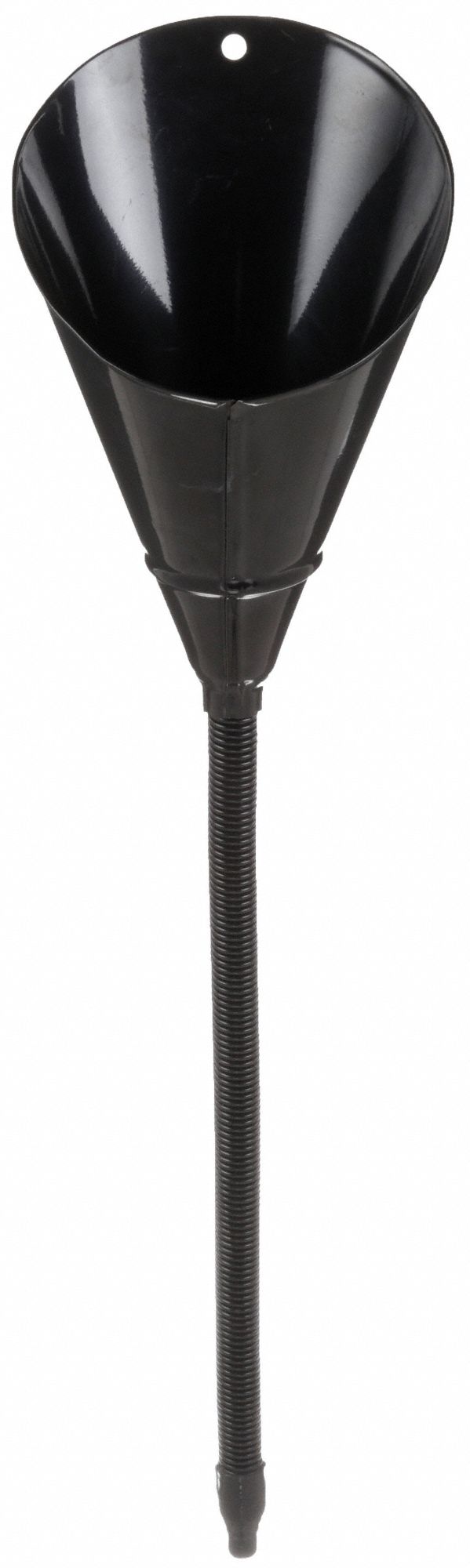 FLEX SPOUT FUNNEL WITH SCREEN, STEEL, 64 FL OZ CAPACITY, 7 IN OVERALL DIAMETER, 28 IN OVERALL H