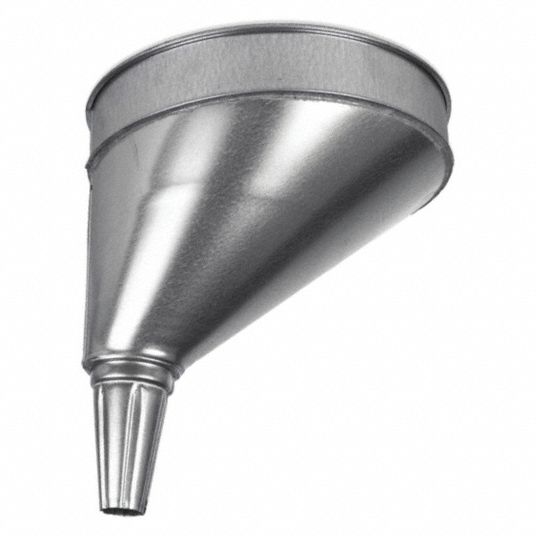 FUNNEL KING Galvanized Offset Funnel, Steel, 6 qt Total Capacity, 11 5/