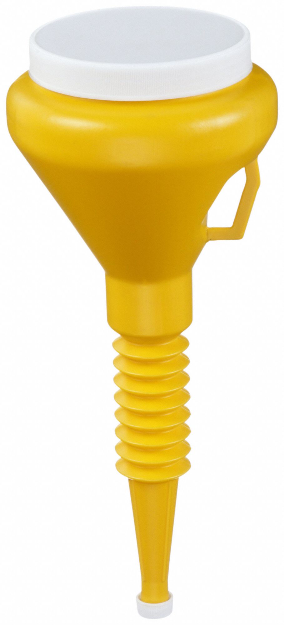 SPOUT FUNNEL, POLYETHYLENE, 48 FL OZ FLUID CAPACITY, 4 IN OVERALL DIAMETER, 14¼ IN OVERALL H, YELLOW
