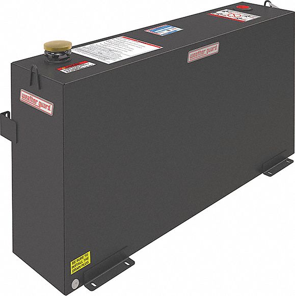 Transfer Tank: Black, Square, 50 gal Capacity, Steel, 12 ga Thick, Powder-Coated
