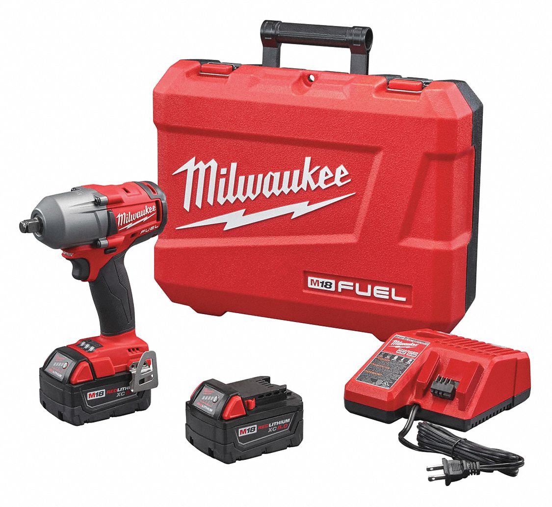 MILWAUKEE Cordless, Impact Wrench, 18V DC, 600 ftlb Breakaway Torque