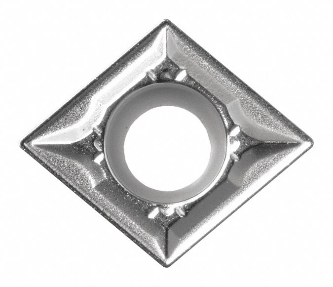 Diamond Turning Insert: CCMT Insert, Neutral, 3/16 in Thick, 1/32 in Corner Radius, CA510