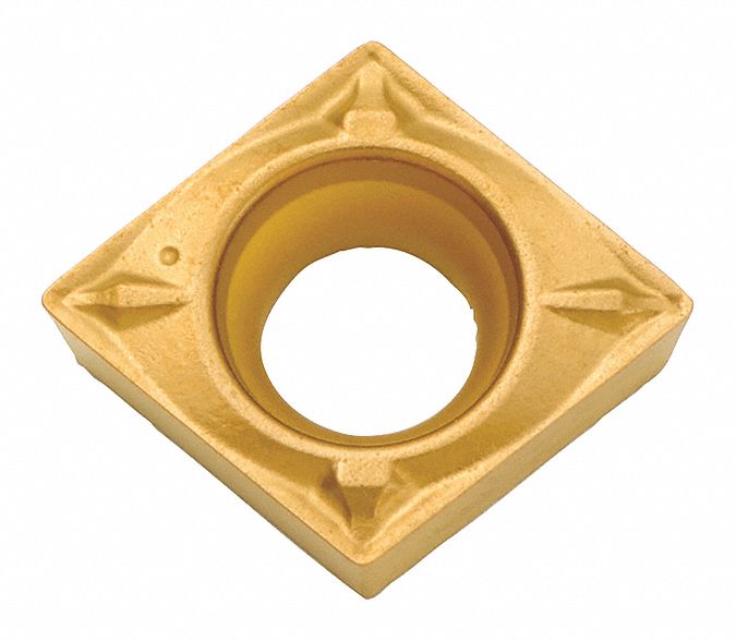 Diamond Turning Insert: CCMT Insert, Neutral, 3/32 in Thick, 0.0080 in Corner Radius, CA510