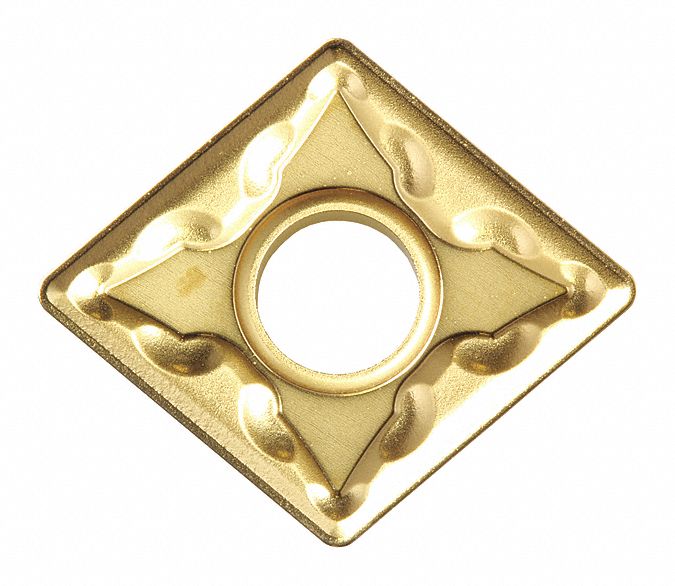 Diamond Turning Insert: CNMG Insert, Neutral, 3/16 in Thick, 1/32 in Corner Radius, CA515