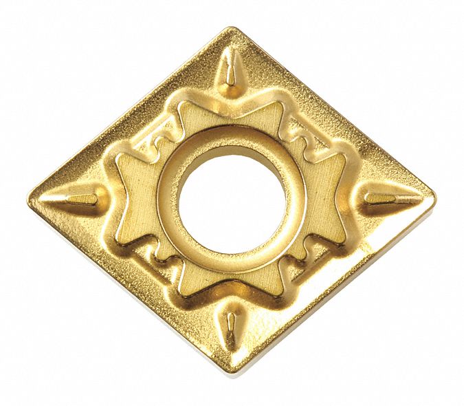 Diamond Turning Insert: CNMG Insert, Neutral, 3/16 in Thick, 1/32 in Corner Radius, CA510