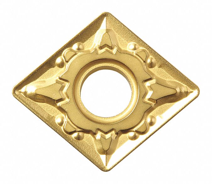 Diamond Turning Insert: CNMG Insert, Neutral, 3/16 in Thick, 1/32 in Corner Radius, CA510