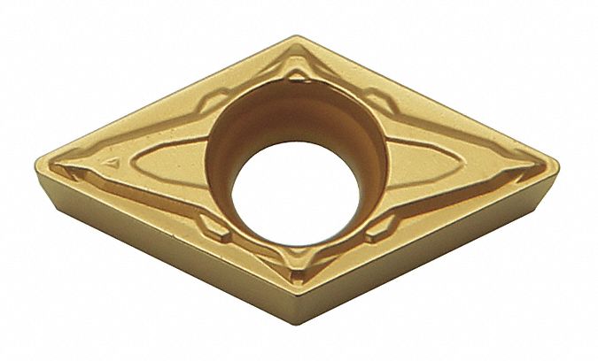 Diamond Turning Insert: DCMT Insert, Neutral, 3/32 in Thick, 0.0080 in Corner Radius, CA510
