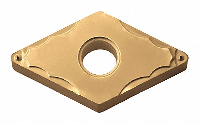 Diamond Turning Insert: DNMG Insert, Neutral, 3/16 in Thick, 0.0080 in Corner Radius, CA510