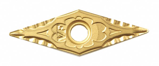 Diamond Turning Insert: VNMG Insert, Neutral, 3/16 in Thick, 1/32 in Corner Radius, CA510