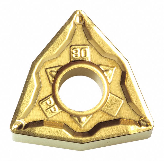 Turning Insert: 1/2 in Inscribed Circle, Neutral, 3/16 in Thick, PP Chip-Breaker, CA510