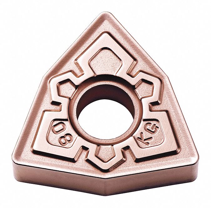 Turning Insert: 1/2 in Inscribed Circle, Neutral, 3/16 in Thick, KG Chip-Breaker, CA310