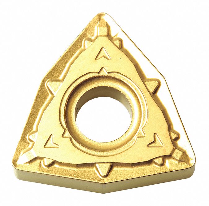 Turning Insert: 1/2 in Inscribed Circle, Neutral, 3/16 in Thick, WP Chip-Breaker, CA510