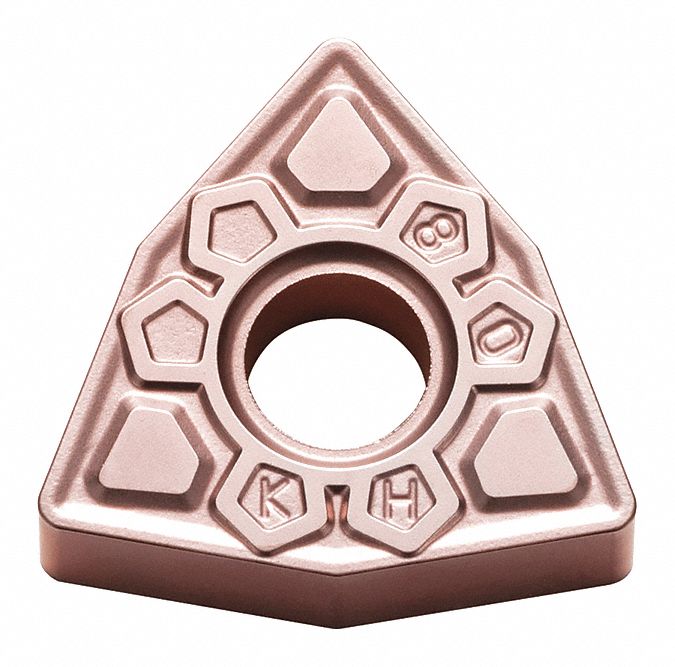 Turning Insert: 1/2 in Inscribed Circle, Neutral, 3/16 in Thick, KH Chip-Breaker, CA310