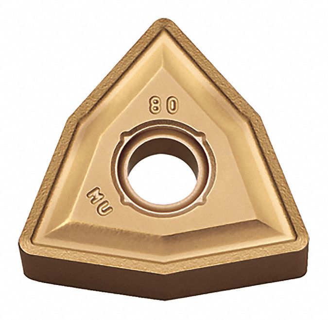 Turning Insert: 1/2 in Inscribed Circle, Neutral, 3/16 in Thick, PG Chip-Breaker, CA510