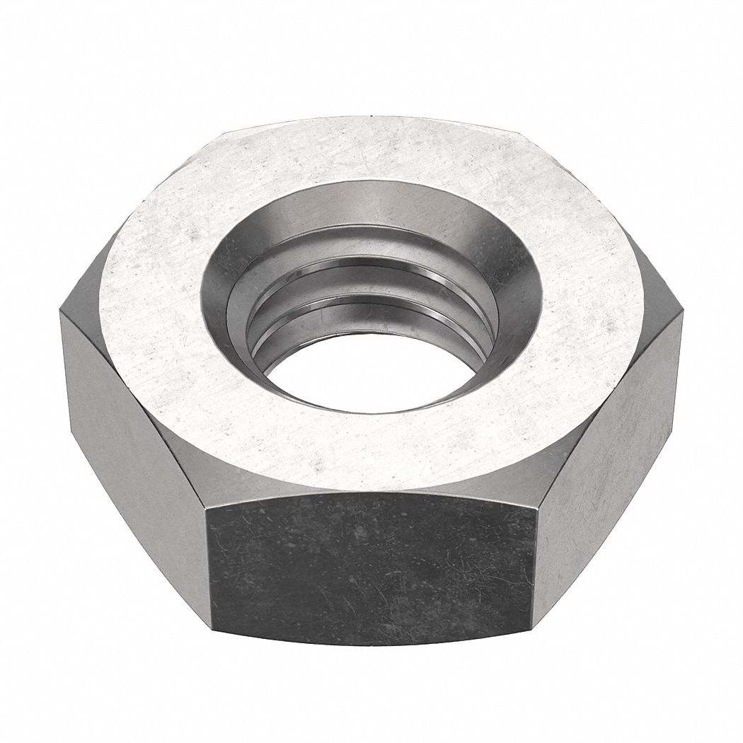 Hex Nut: Std Hex, M4x0.70 Thread, 7 mm Hex Wd, 2.9 mm Hex Ht, Stainless Steel, 18-8, NL-19, 100 PK