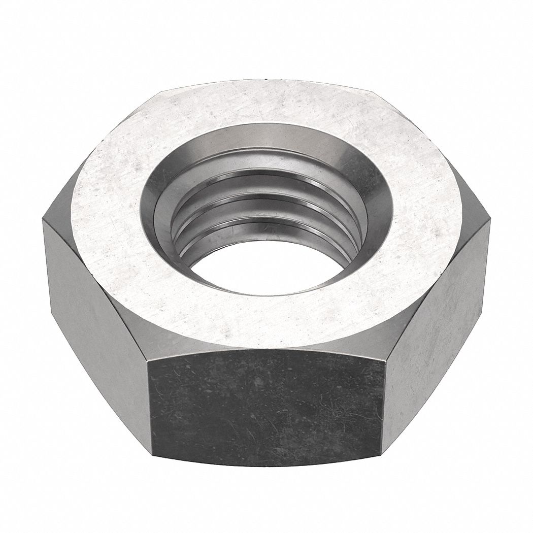 Hex Nut: Std Hex, M10x1.50 Thread, 17 mm Hex Wd, 7.5 mm Hex Ht, Stainless Steel, 18-8, NL-19, 50 PK