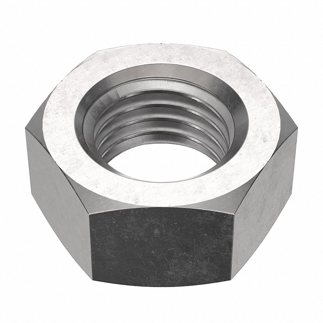 Hex Nut: Std Hex, M20x2.50 Thread, 30 mm Hex Wd, 14.8 mm Hex Ht, Stainless Steel, 18-8, NL-19, 10 PK