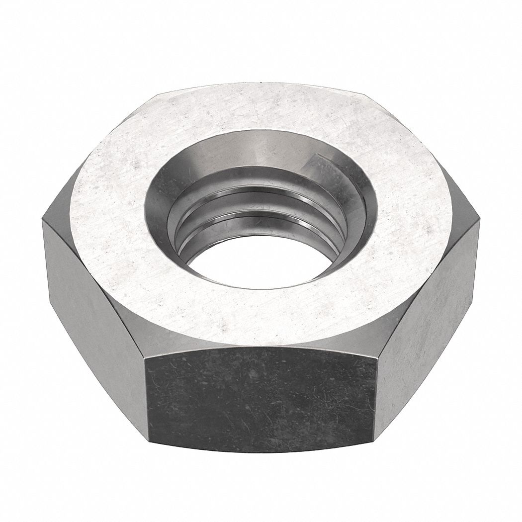Hex Nut: Std Hex, M3x0.50 Thread, 5.4 mm Hex Wd, 2.2 mm Hex Ht, Stainless Steel, 316, NL-19, 100 PK
